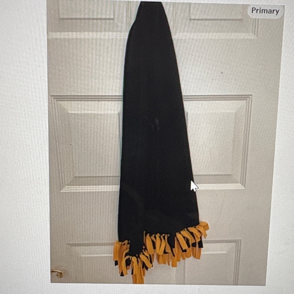 Hand Made Black and Yellow Fringe Scarf